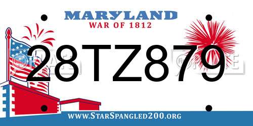 28TZ879 Maryland License Plate