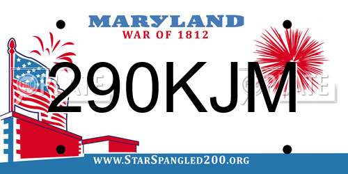 290KJM Maryland License Plate