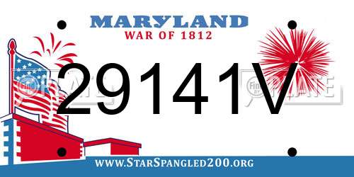 29141V Maryland License Plate