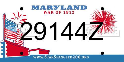 29144Z Maryland License Plate