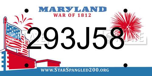293J58 Maryland License Plate