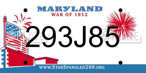 293J85 Maryland License Plate