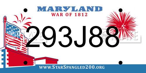 293J88 Maryland License Plate
