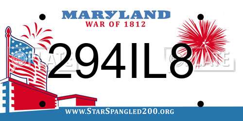294IL8 Maryland License Plate