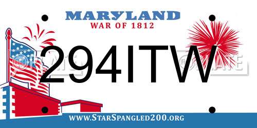 294ITW Maryland License Plate