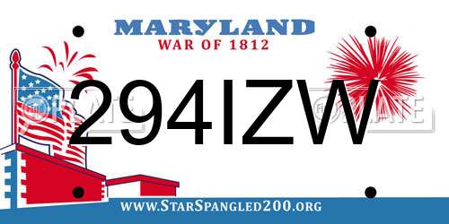 294IZW Maryland License Plate