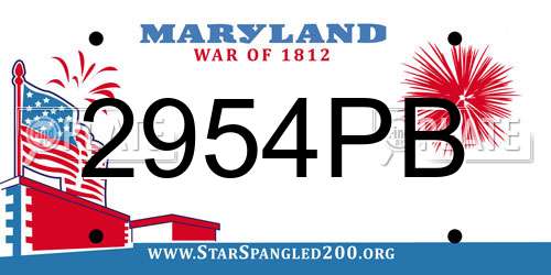 2954PB Maryland License Plate