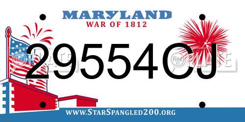 29554CJ Maryland License Plate