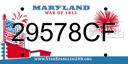29578CF Maryland License Plate