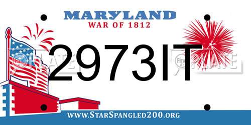 2973IT Maryland License Plate