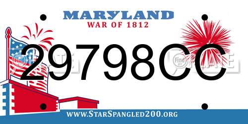 29798CC Maryland License Plate