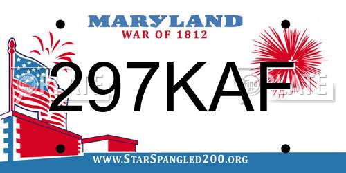 297KAF Maryland License Plate