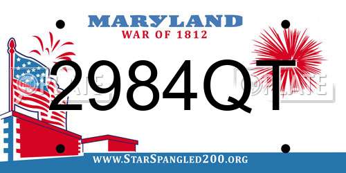 2984QT Maryland License Plate