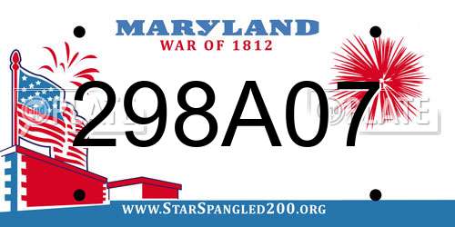 298A07 Maryland License Plate