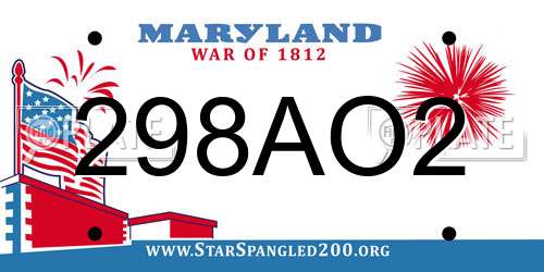 298AO2 Maryland License Plate