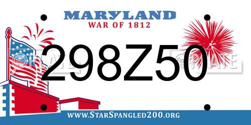 298Z50 Maryland License Plate