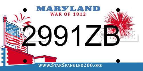 2991ZB Maryland License Plate