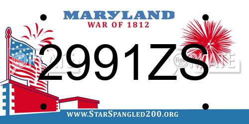 2991ZS Maryland License Plate