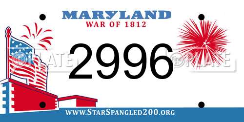 2996 Maryland License Plate