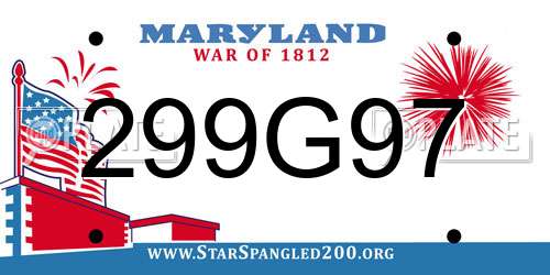 299G97 Maryland License Plate