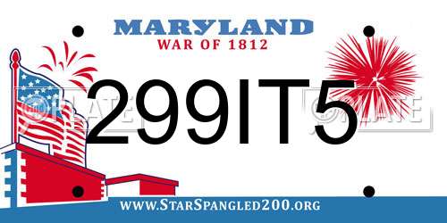 299IT5 Maryland License Plate