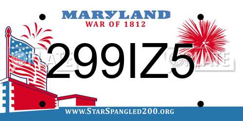 299IZ5 Maryland License Plate