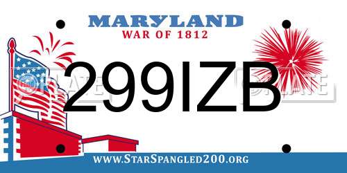 299IZB Maryland License Plate