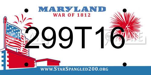 299T16 Maryland License Plate