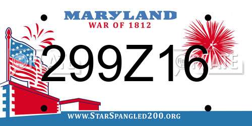 299Z16 Maryland License Plate