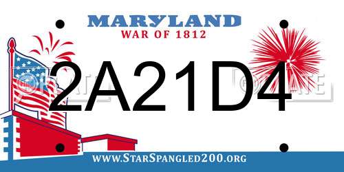 2A21D4 Maryland License Plate