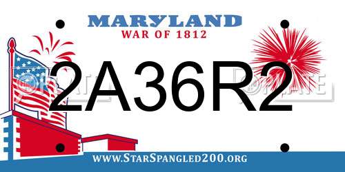 2A36R2 Maryland License Plate