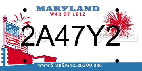 2A47Y2 Maryland License Plate