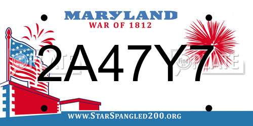 2A47Y7 Maryland License Plate
