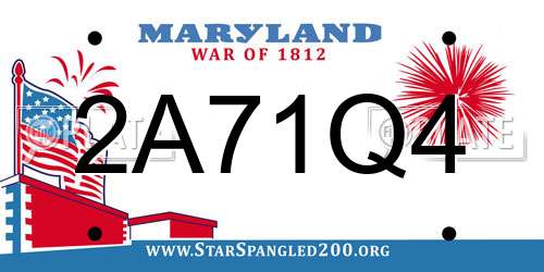 2A71Q4 Maryland License Plate