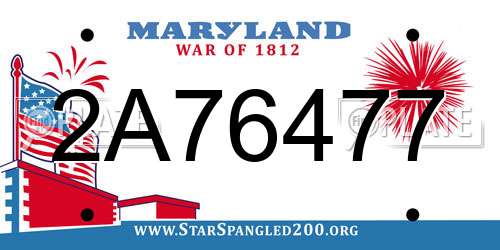 2A76477 Maryland License Plate