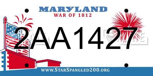 2AA1427 Maryland License Plate