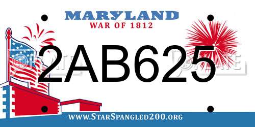 2AB625 Maryland License Plate