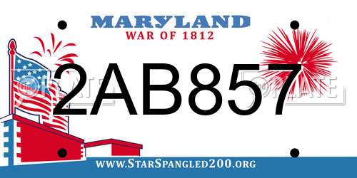 2AB857 Maryland License Plate