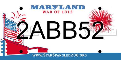 2ABB52 Maryland License Plate