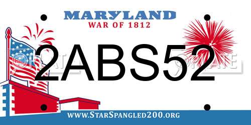 2ABS52 Maryland License Plate