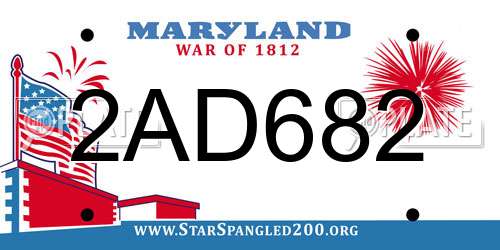 2AD682 Maryland License Plate