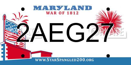 2AEG27 Maryland License Plate