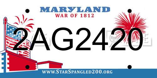 2AG2420 Maryland License Plate