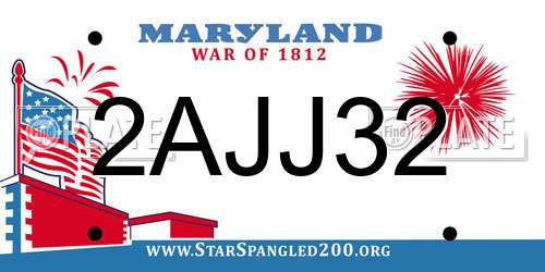 2AJJ32 Maryland License Plate