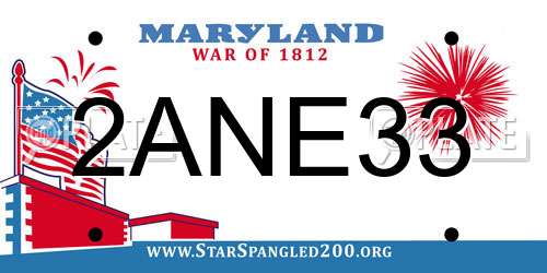 2ANE33 Maryland License Plate