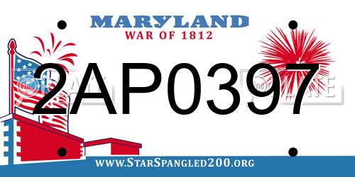 2AP0397 Maryland License Plate