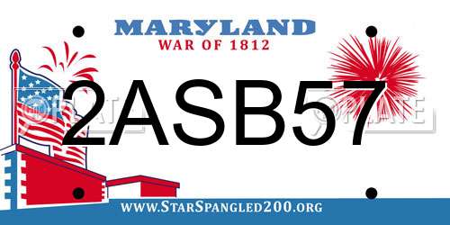 2ASB57 Maryland License Plate