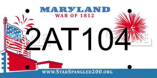 2AT104 Maryland License Plate