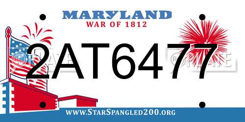 2AT6477 Maryland License Plate