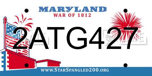 2ATG427 Maryland License Plate
